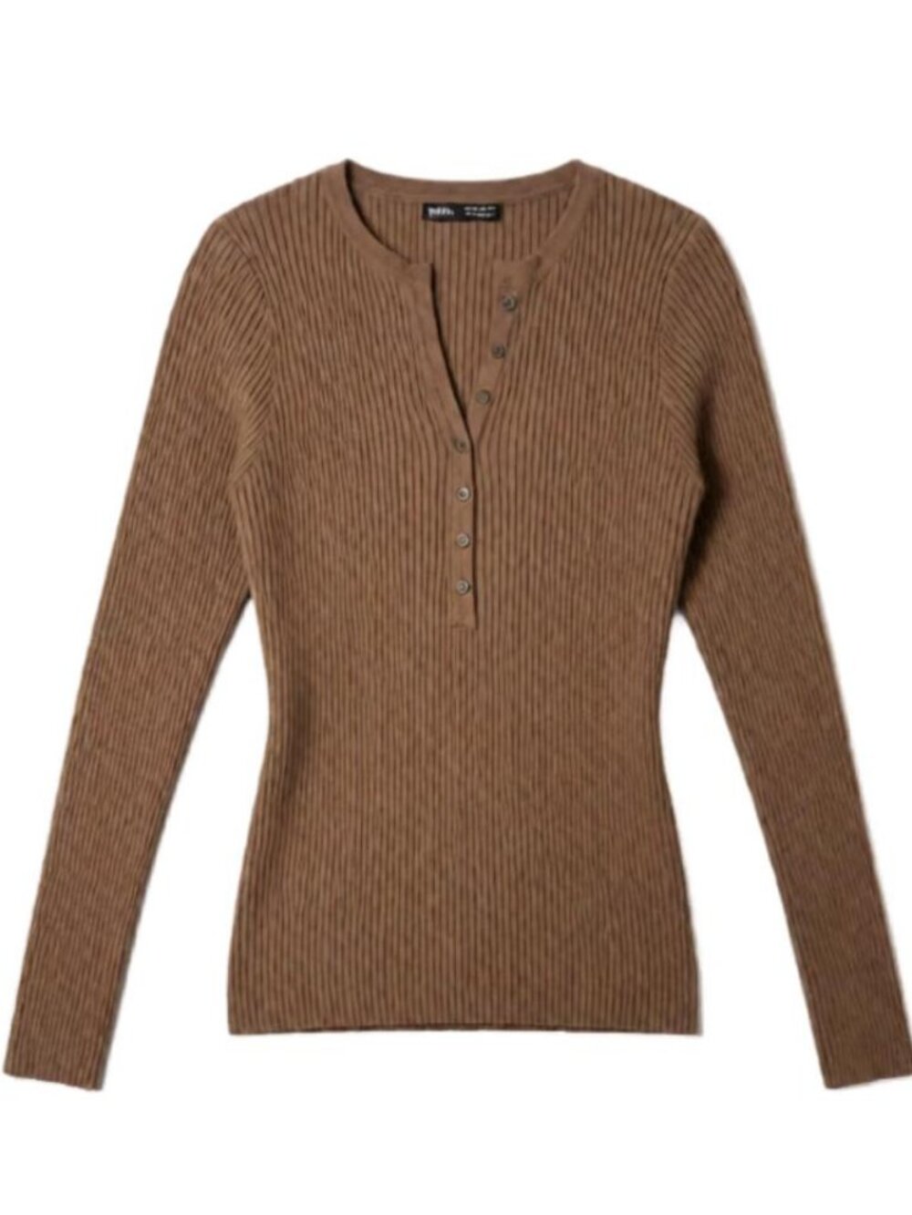SHEIN Women's Brown Button-Up Blouse Size S Small Slim Fit Long Sleeve Chic